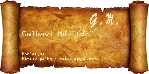 Galbavi Máté névjegykártya